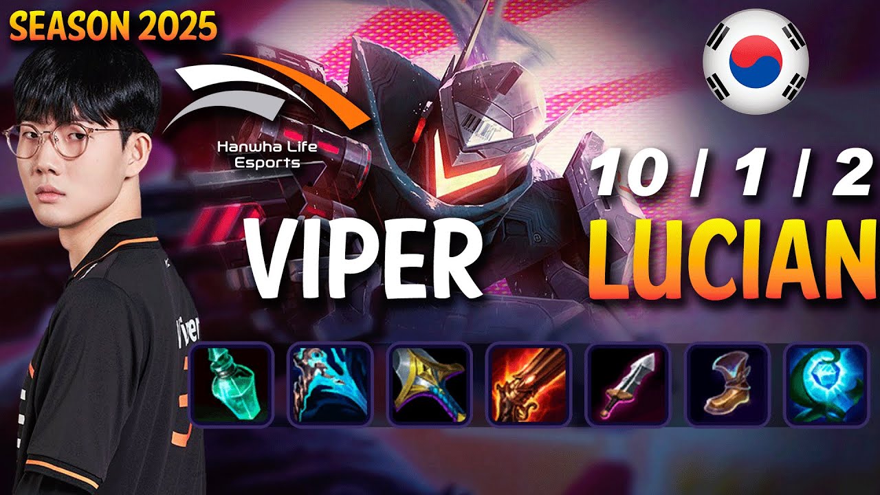 HLE Viper LUCIAN vs CAITLYN ADC - Patch 25.10 KR Ranked | lolrec