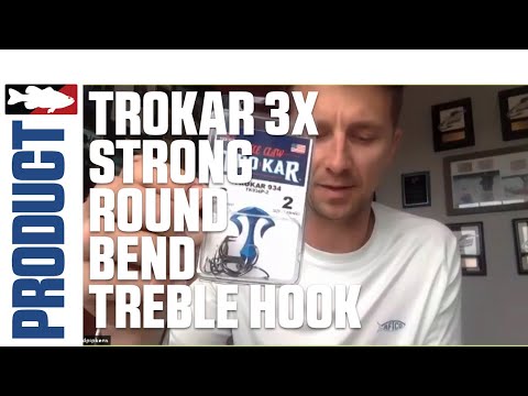 Trokar 3X Strong Round Bend & Wide Gap Treble Hooks with Chad