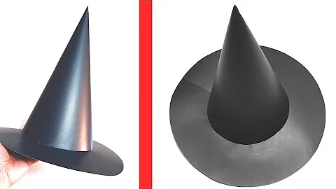 How To Make A Witch Hat DIY | How To Make Paper Hat DIY | Tall Black Cone Hat | Paper Halloween Hat