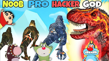 Noob vs Pro vs Hacker vs God | In Dino Evolution Run 3D | With Oggy, Jack And Sinchan