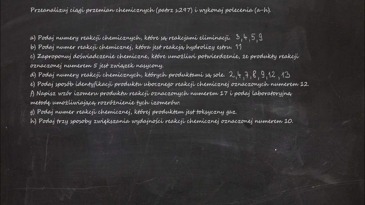 Przeanalizuj Wykres I Wykonaj Polecenia Przeanalizuj ciągi przemian chemicznych i wykonaj polecenia (a-h). a