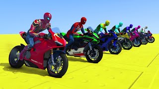 GTA V Epic New Stunt Race For Car Racing Challenge by Trevor and Shark spider-man