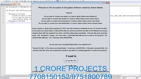 Encryption & Decryption Of Text File , Audio And Video Using Java - 1Crore Projects
