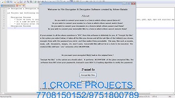 Encryption & Decryption Of Text File , Audio And Video Using Java - 1Crore Projects