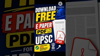 Download free epaper pdf for upsc free epaper pdf download in telegram