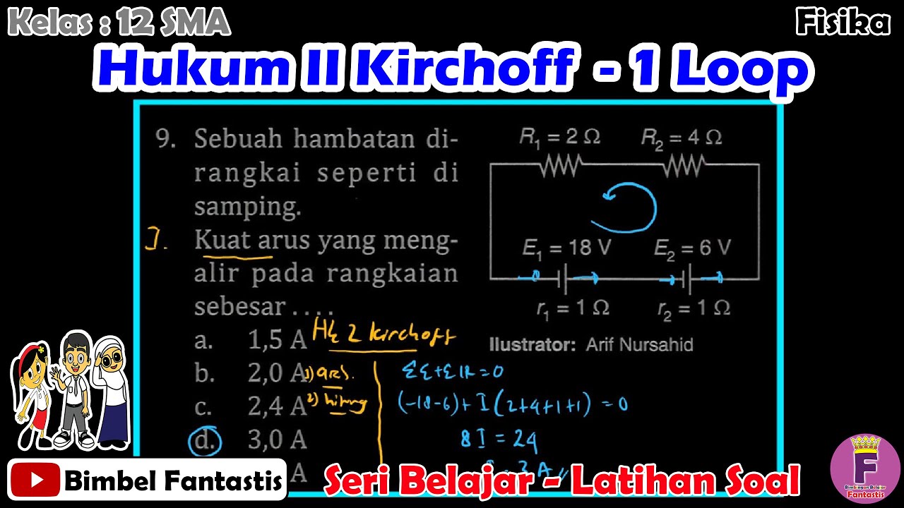 Listrik Searah - Hukum 2 Kirchoff - 1 Loop || Seri Belajar || No 9 ...