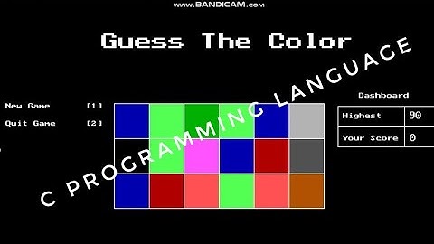 My first game using C Programming Language | Guess The Color |