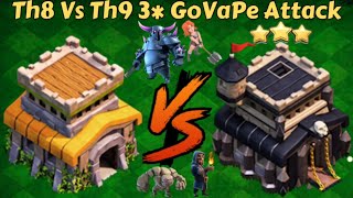 Most Powerful Th8Th9 3* Attack Strategy 2024|Th8 GoVaPe Attack Strategy 2024 #clashofclans