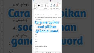 Cara Merapikan Soal Pilihan Ganda di Microsoft Word | Cepat & Rapi untuk Guru!