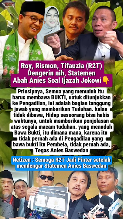 Anies Tanggapi Roy Suryo dan CS Soal Ijazah👇⁉️ #roysuryo #ijazahjokowi #aniesbaswedan