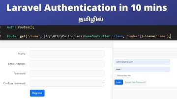 laravel basic authentication login register creation | De Vicky | Laravel | Tamil