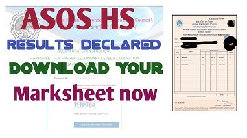 ASOS HS Result declared, Download Marksheet now 👉👉