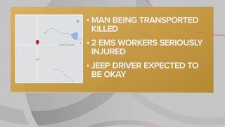 Crash involving ambulance leaves man dead, 2 EMTs hurt in Geauga County