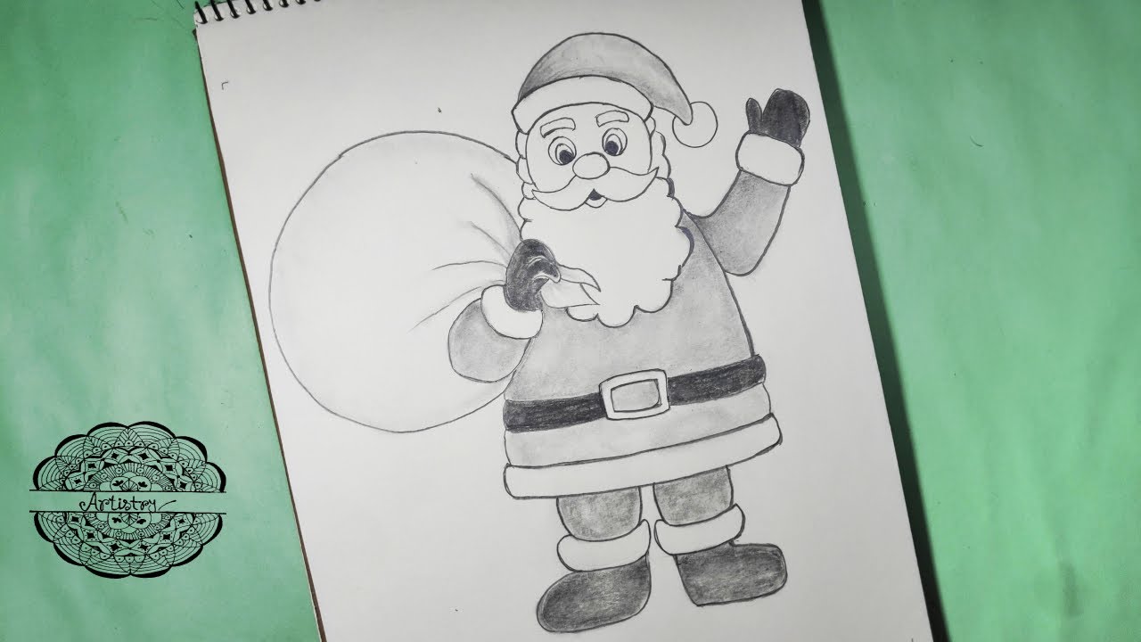 Really Very Easy Santa Claus Drawing - Pencil Sketch for Beginners ...