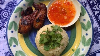 Ayam Goreng Madu, Nasi Minyak Versi Bujang bersama dengan Sos Cili Thai, pehhh padu !