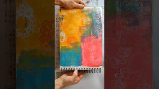 Gelli printing with Stamps - Making collage papers in a Sketchbook