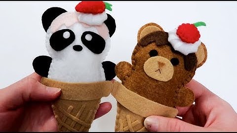 Bear Ice Cream Cone Plush Tutorial | Easy & Cute Felt Craft