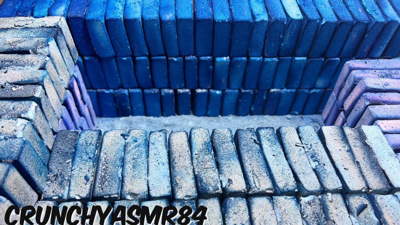 200 Blue Bars  Chalk Crush  Oddly Satisfying  ASMR