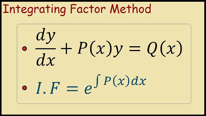 How to use the Integrating Factor Method (First Order Linear ODE)
