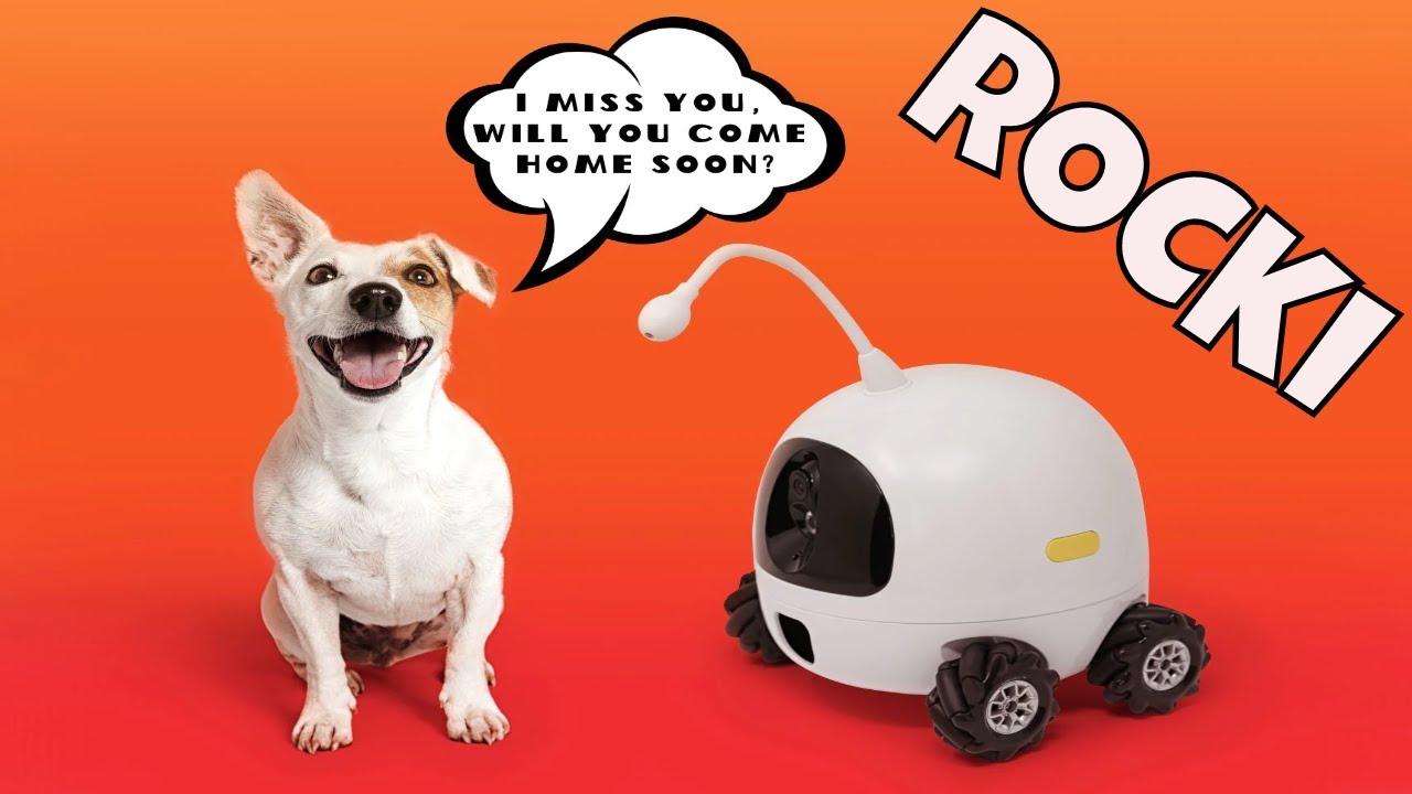 Rocki Smart Pet Camera Robot for Dogs & Cats 1080p HD Video 2 way audio & Treat dispenser