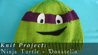 Donatello Teenage Muntant Ninja Turtle Hat { Knit }