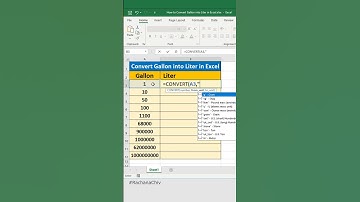 How to Convert Gallon into Liter in Excel #excel #shorts