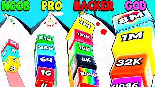 THIS GAME IS CLEARLY BETTER!!! 🟥 NOOB vs PRO vs HACKER vs GOD in Jelly Tube Run 2048