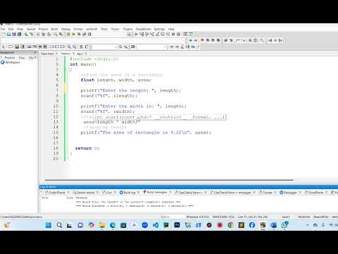 How to find the area of a rectangle by accepting two values from the user and displaying the results