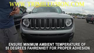 Trim Illusion Abs6439Blk Jeep Renegade Gloss Black Grille Overlay Installation