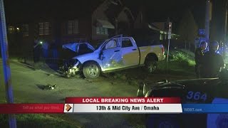 Driver Hits Power Poles In Police Pursuit
