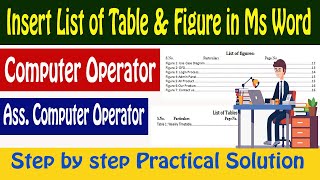 How to insert list of table and list of figure in words || List of Table &  Figure
