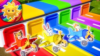 🌈 Learn Colors 🌈 for KIDS & TODDLERS on slide with planes | Learning video for toddlers and kids🌈