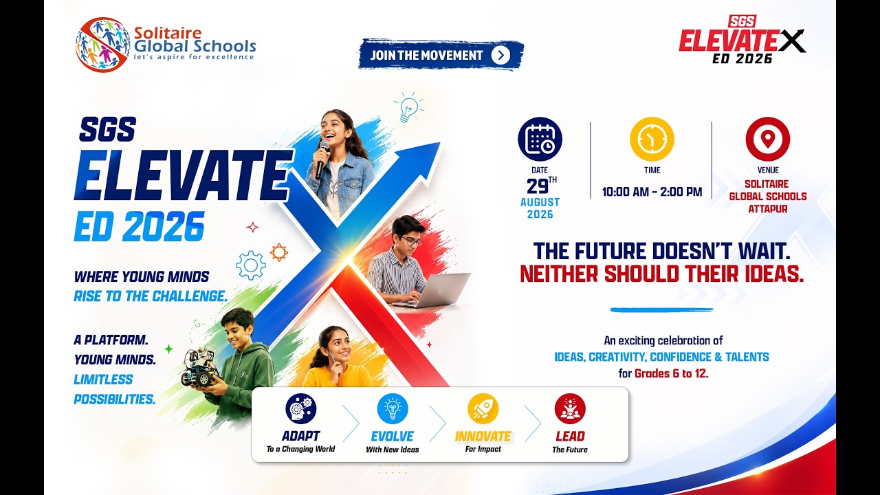 SGS ElevateX ED 2026 LIVE | Solitaire Global Schools Attapur | Student Leadership & Learning Event