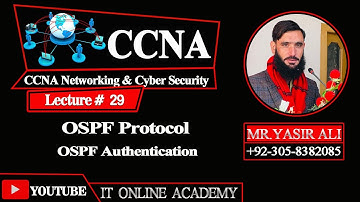 CCNA Part 29) OSPF Authentication || Pashto By Yasir Ali