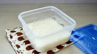 電子レンジでご飯を炊く ジップロックコンテナーで炊く Cook rice in a microwave oven