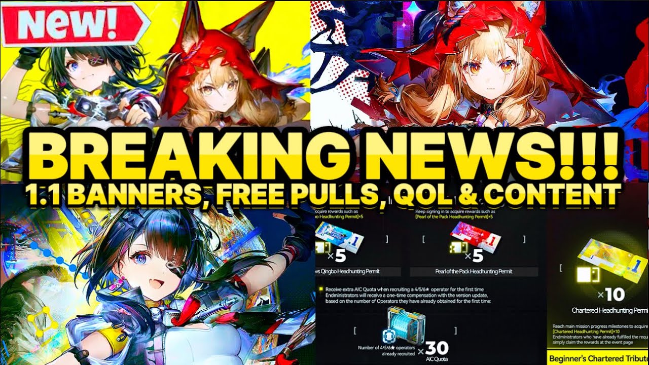 BREAKING: 1.1 BANNERS CONFIRMED! 30+ FREE PULLS, MAJOR QOL, CONTENT & MORE! [Arknights: Endfield]
