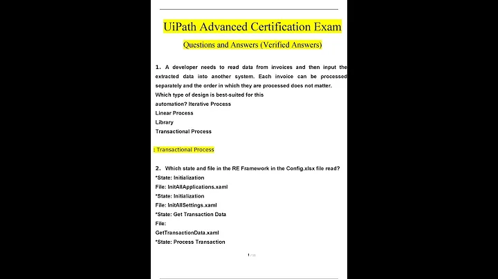 UiPath Advanced Certification Exam Questions and Answers 2024   2025 Verified Answers