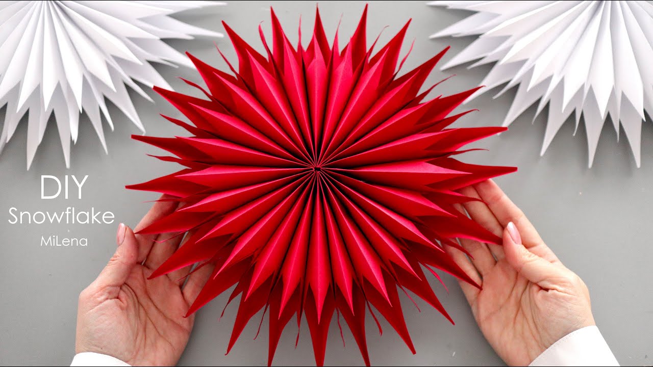 БОЛЬШАЯ ОБЪЕМНАЯ СНЕЖИНКА ИЗ БУМАГИ ❄️ 3D PAPER SNOWFLAKE ❄️