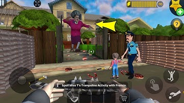 Scary Teacher 3D - troll Miss T many trap and ladders (Mod menu) gameplay part 5254 #scaryteacher3d