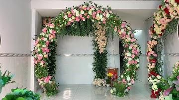 Xưởng sản xuất cổng cưới rẻ nhất cổng hoa rẻ nhất mẫu C02 Huy AB 0971711705