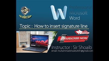 How to insert signature line in Ms-Word (Topic 21) Urdu / Hindi