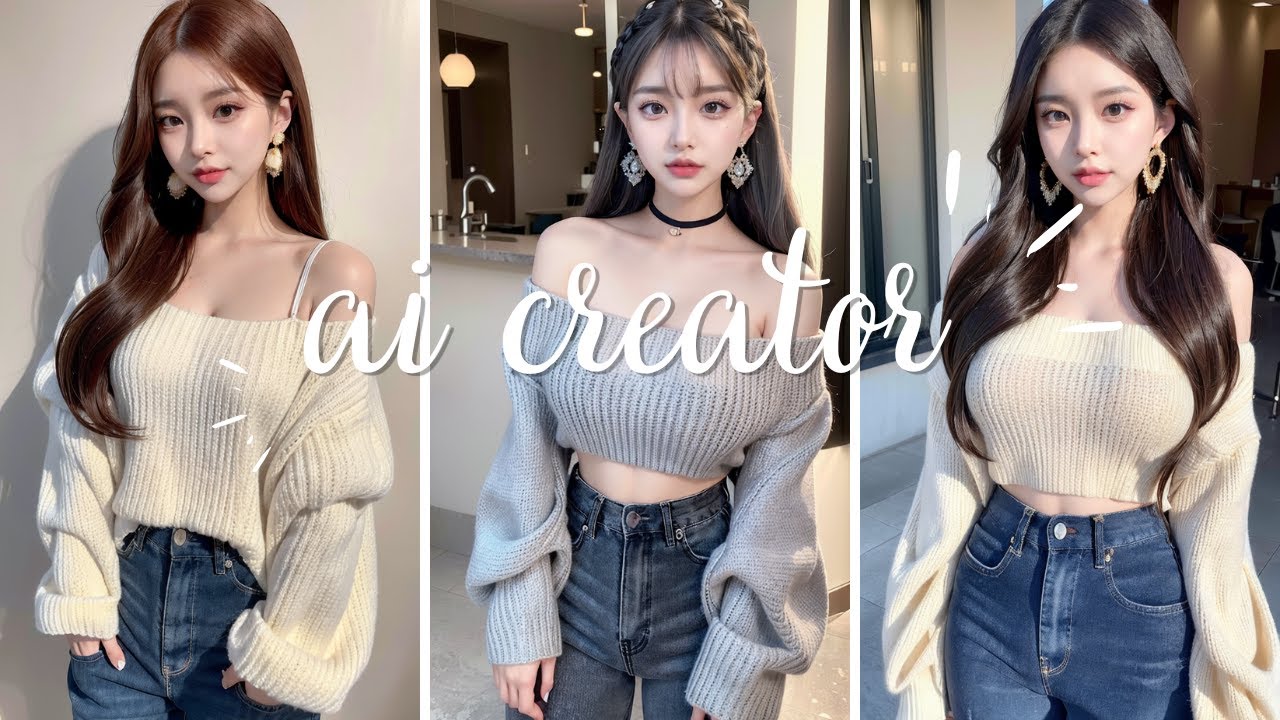 [AI Lookbook Vlog] 오프숄더를 입은 매력적인 미녀 - YouTube