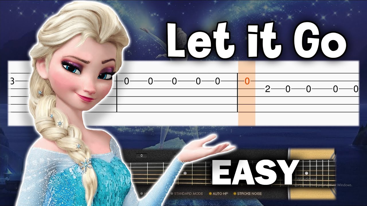 Frozen   Let it Go   EASY Guitar tutorial TAB