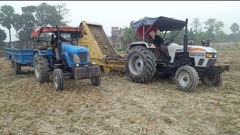 Eicher 557 Tractor Loading Mud to old Tractor || Soil is loading and unloading by using Tractor