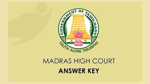 Assistant Programmer 2021 Official Key - Madras High Court
