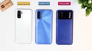 Redmi Note 10 Vs Redmi 9T Vs Poco M3 Speed Test