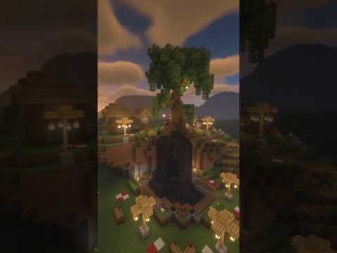 【Minecraft建築】村に緑が足りないので滝付き公園を作ってみた！！#minecraft  #マイクラ統合版 #マインクラフト