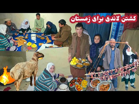 بلاخره لاندی قدیتی امسال هم آماده شد کشتن لاندی برای زمستان و آشپزی انیس گل 