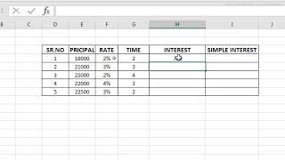 Interest in excel | Simple interest in excel | EXCEL