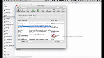 Daylite - Setting up contextual menus